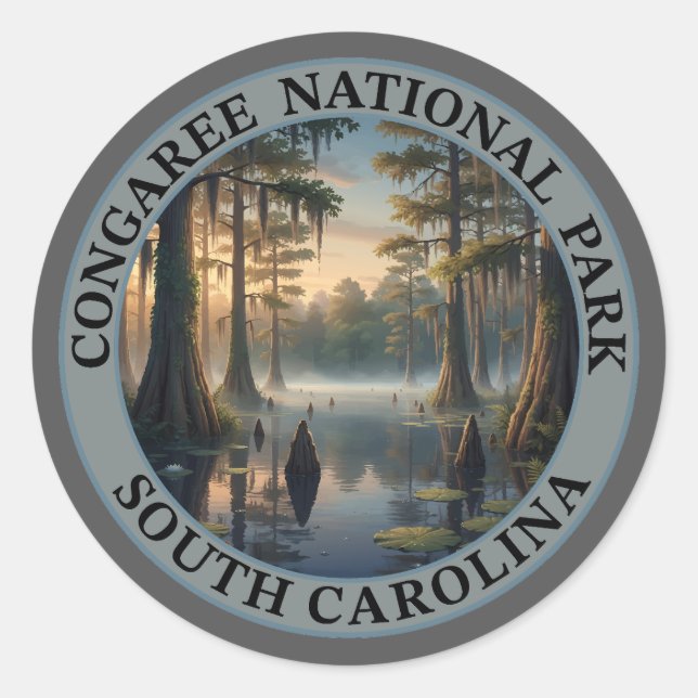 Congaree National Park South Carolina Runder Aufkleber (Vorderseite)
