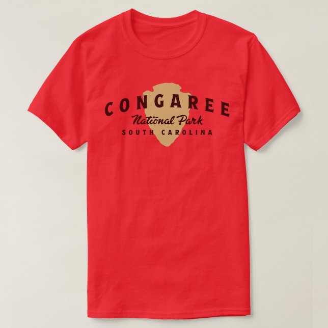 Congaree Nationalpark Arted Text Brown T-Shirt (Design vorne)