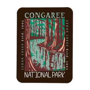 Congaree Nationalpark Cedar Creek Vintag  Magnet