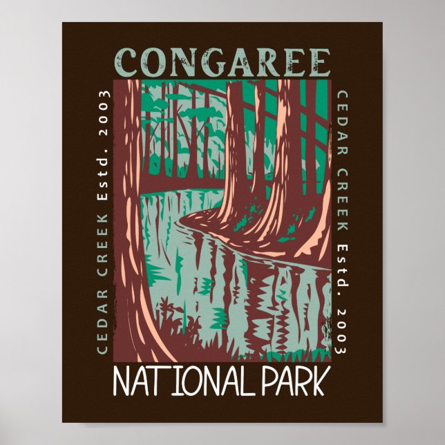 Congaree Nationalpark Cedar Creek Vintag Poster (Vorne)