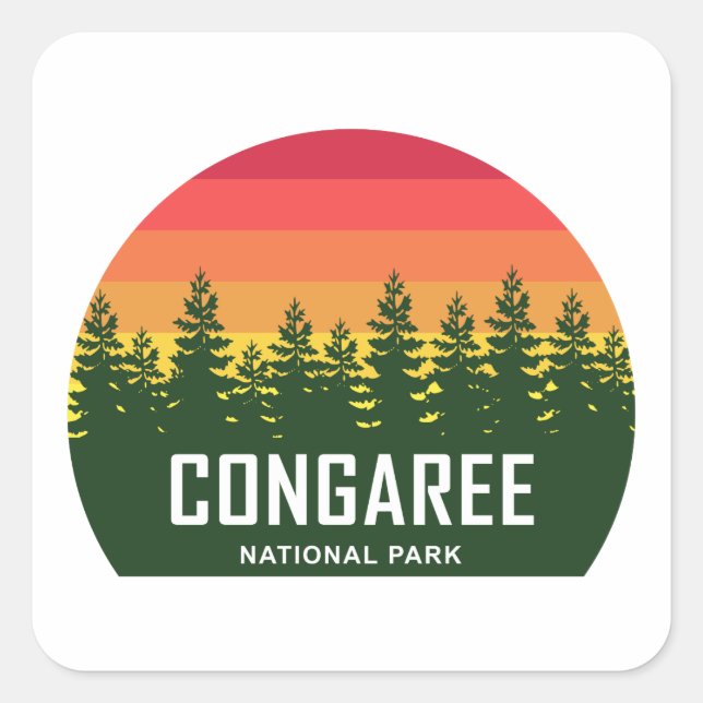 Congaree-Nationalpark Quadratischer Aufkleber (Vorderseite)