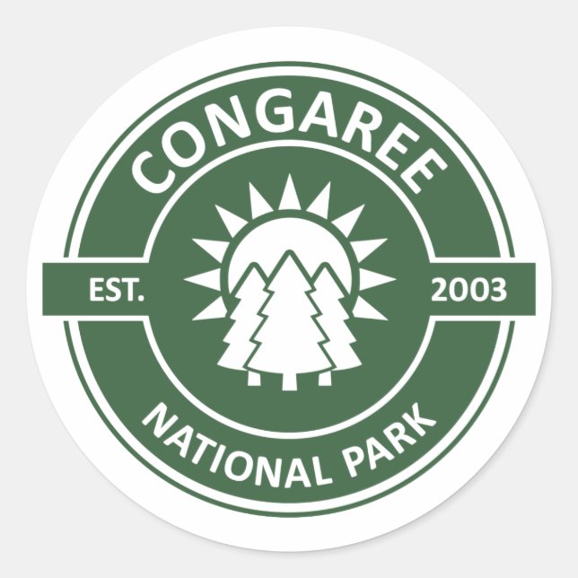 Congaree-Nationalpark Runder Aufkleber (Vorderseite)