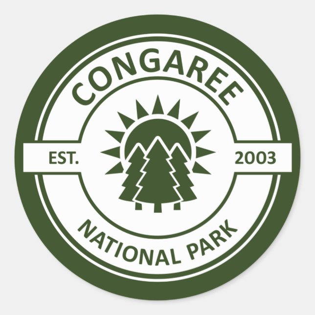 Congaree-Nationalpark Runder Aufkleber (Vorderseite)