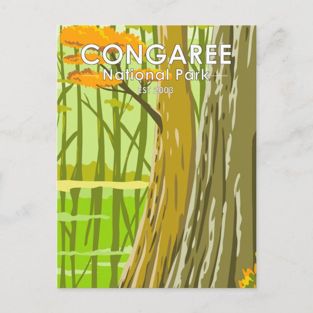 Congaree Nationalpark Süd Carolina Vintage Postkarte (Vorderseite)