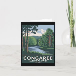 Congaree Nationalpark Vintages Camping Wandern Karte