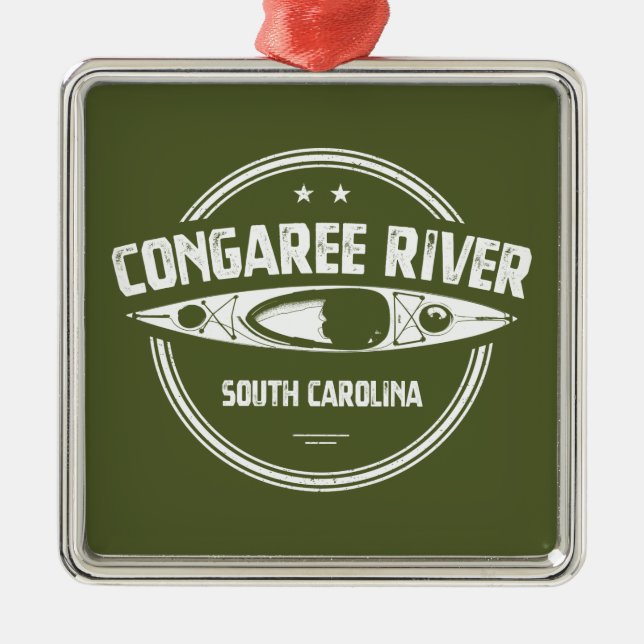 Congaree River South Carolina Kayaking Ornament Aus Metall (Vorne)