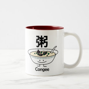 Congee Jook Reisbreimehlsuppen-Schüssel Chinesen Zweifarbige Tasse