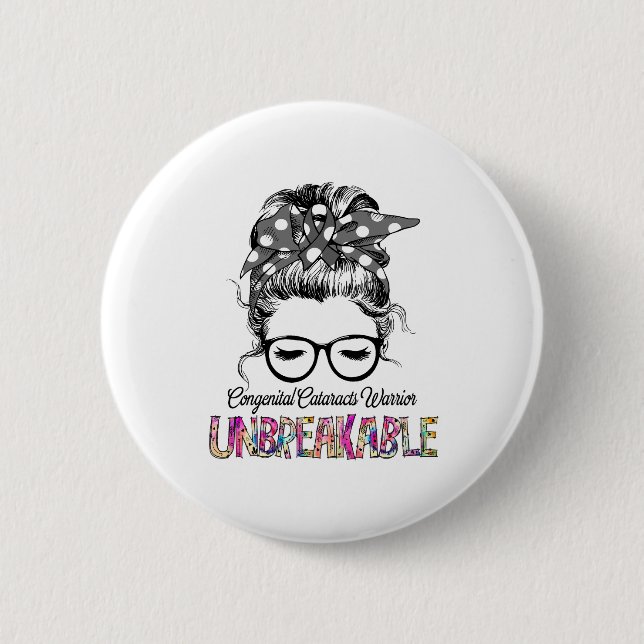 Congenital Cataracts Awareness Ribbon Support Gesc Button (Vorderseite)
