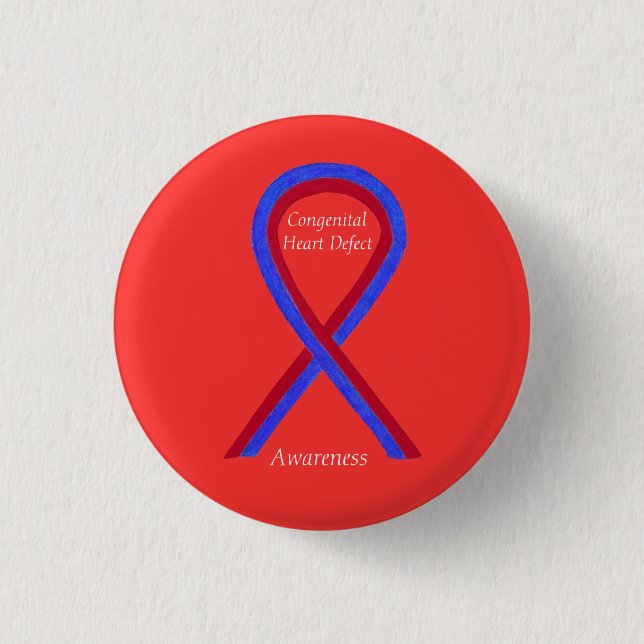 Congenital Heart Defect CHD Awareness Ribbon Butto Button (Vorderseite)