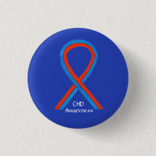 Congenital Heart Defect CHD Awareness Ribbon Butto Button