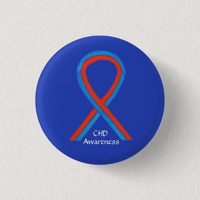 Congenital Heart Defect CHD Awareness Ribbon Butto Button (Vorderseite)