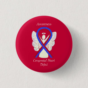 Congenital Heart Defect CHD Awareness Ribbon Butto Button