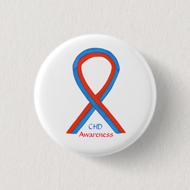 Congenital Heart Defect CHD Awareness Ribbon Butto Button (Vorderseite)