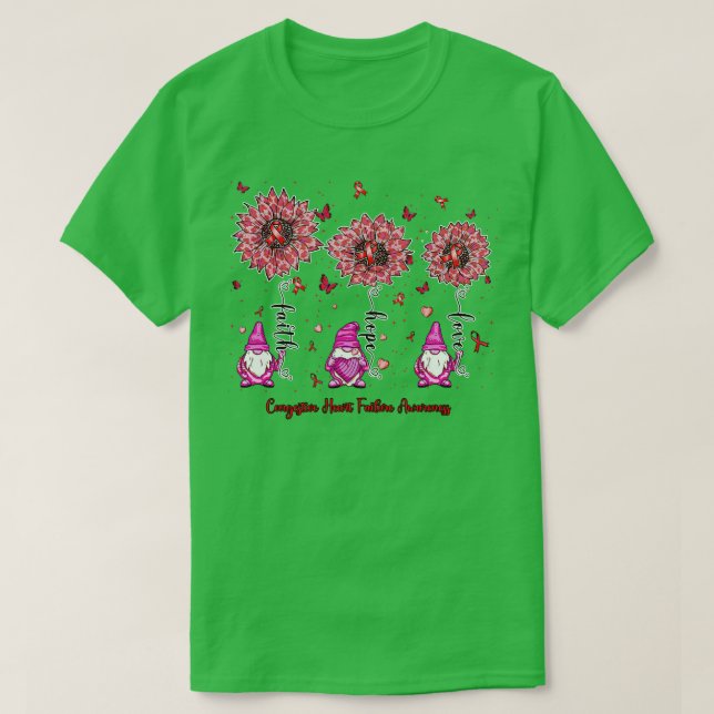 Congestive Heart Failure Awareness gnome Glaube Ho T-Shirt (Design vorne)