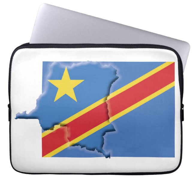 CONGO DRC Flag Map Patriotic Computer Laptopschutzhülle (Vorderseite)