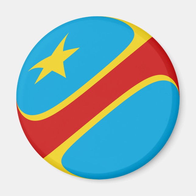 Congo-Kinshasa Fisheye Flag Magnet (Vorne)