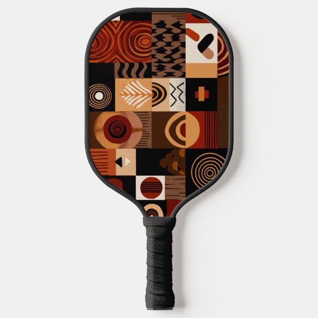 Congolese motifs background grid pickleball schläger (Vorderseite)