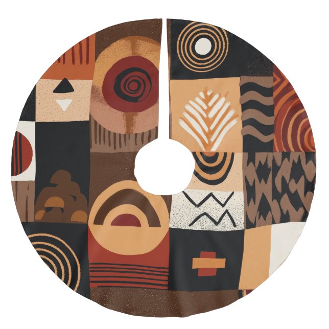 Congolese motifs background grid polyester weihnachtsbaumdecke (Vorderseite)