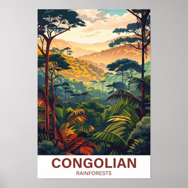 Congolian Rainforest Illustration Travel Poster (Vorne)