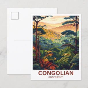 Congolian Rainforest Illustration Travel Postkarte