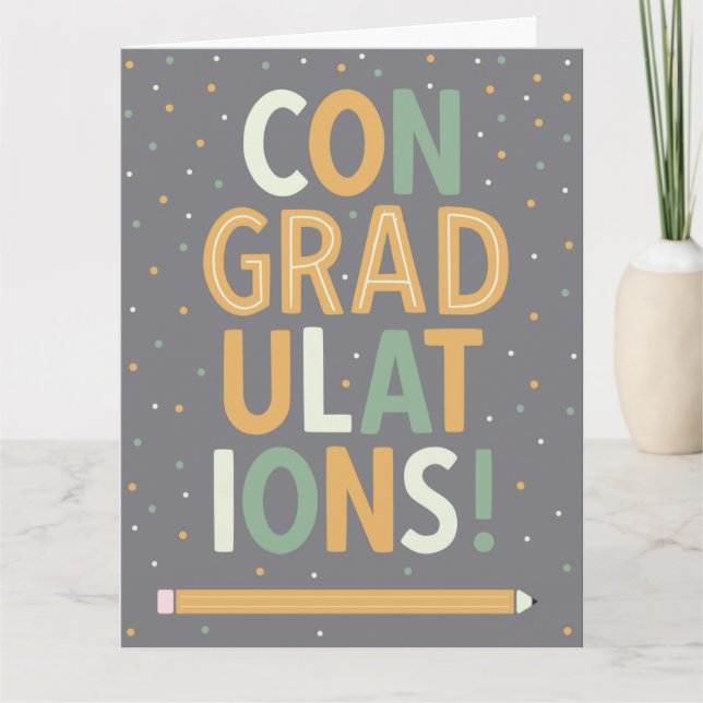 ConGRADulations-Abschluss: geklappte Grußkarte Karte (Vorderseite)