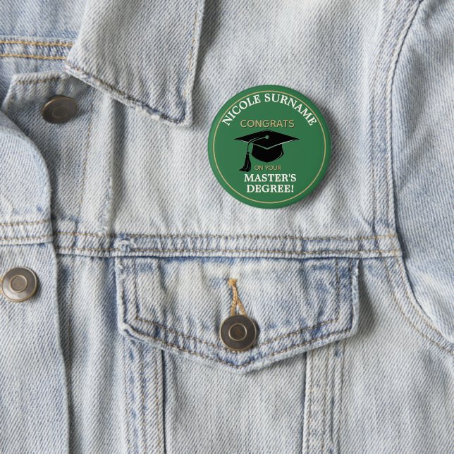 Congrats Grad! Master's degree custom  Button (Beispiel)