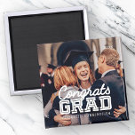 Congrats Grad Modern Simple Preppy Photo Auto Magnet<br><div class="desc">This simple and classic design is composed of serif typography and add a custom photo.</div>