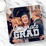 Congrats Grad Modern Simple Preppy Photo Schlüsselanhänger<br><div class="desc">This simple and classic design is composed of serif typography and add a custom photo.</div>