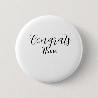 Congrats graduate name simple minimal year class  button