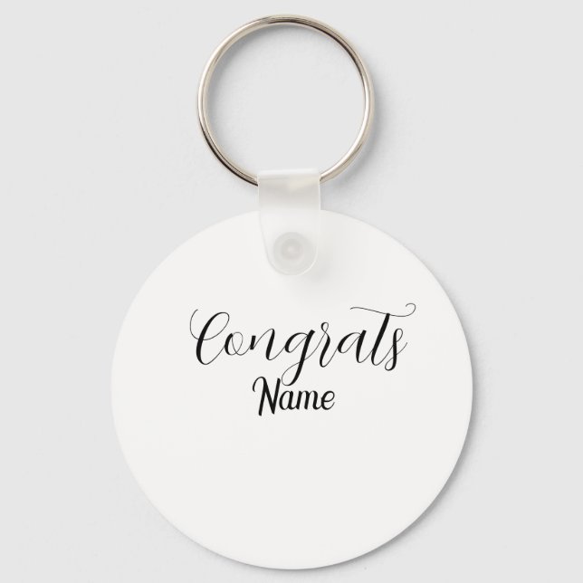 Congrats graduate name simple minimal year class  schlüsselanhänger (Vorderseite)