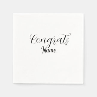 Congrats graduate name simple minimal year class  serviette