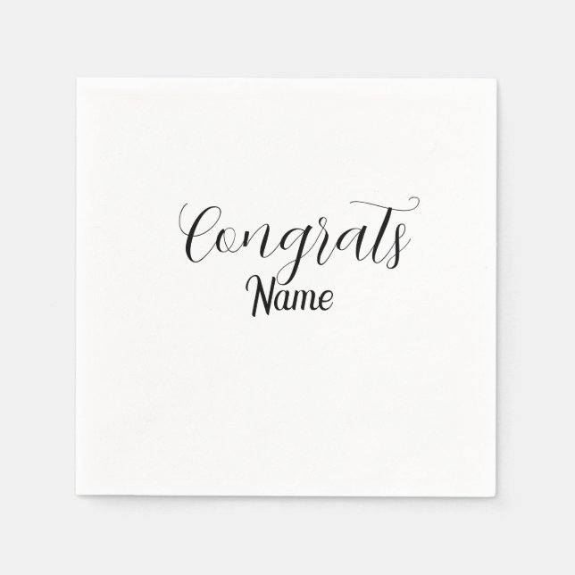 Congrats graduate name simple minimal year class  serviette (Vorderseite)