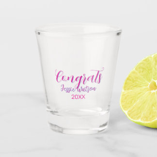 Congrats graduate pink purple name year 20XX date  Schnapsglas