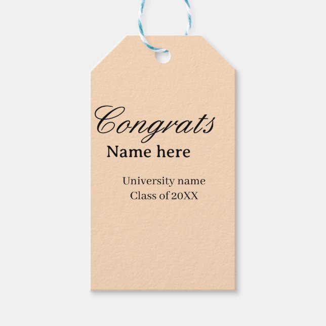 Congrats graduate university name class of 20XX na Geschenkanhänger (Vorderseite)