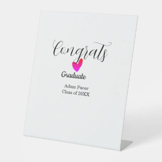 Congrats graduation name class of 20XX year heart Sockelschild