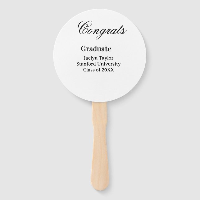 Congrats graduation name university name class of  fächer (Vorderseite)