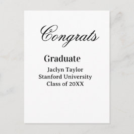 Congrats graduation name university name class of  postkarte