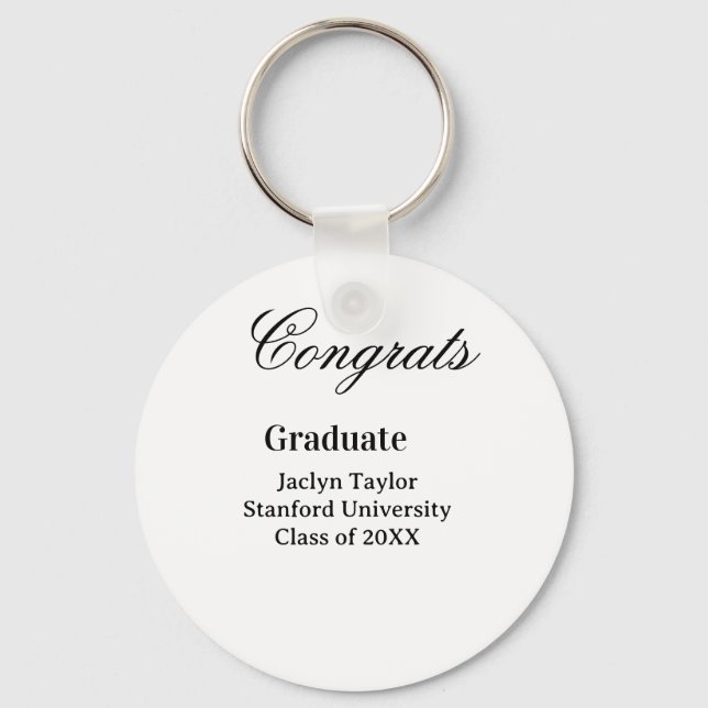 Congrats graduation name university name class of  schlüsselanhänger (Vorderseite)