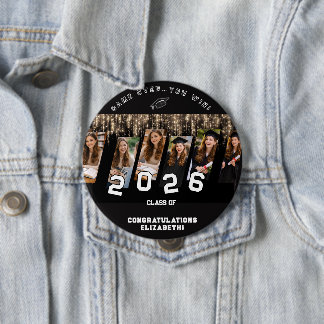 Congrats Name Party Graduation Class Off.. Favor  Button