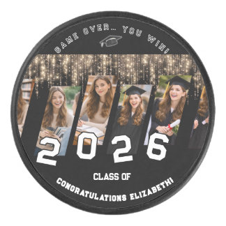 Congrats Name Party Graduation Class Off.. Favor  Eishockey Puck