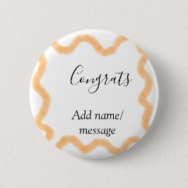 Congrats orange spiral Spanish border boho retro n Button