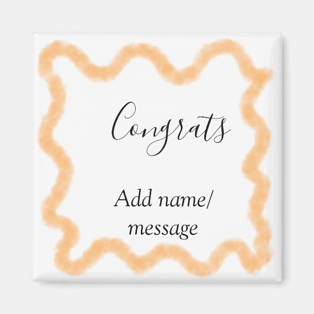 Congrats orange spiral Spanish border boho retro n Magnet (Vorne)