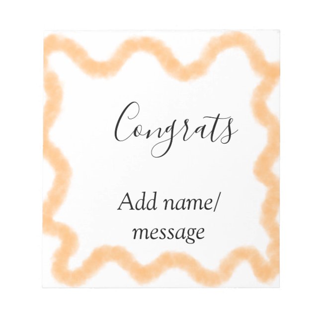 Congrats orange spiral Spanish border boho retro n Notizblock (Vorderseite)