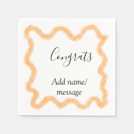 Congrats orange spiral Spanish border boho retro n Serviette