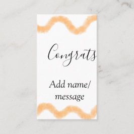 Congrats orange spiral Spanish border boho retro n Visitenkarte