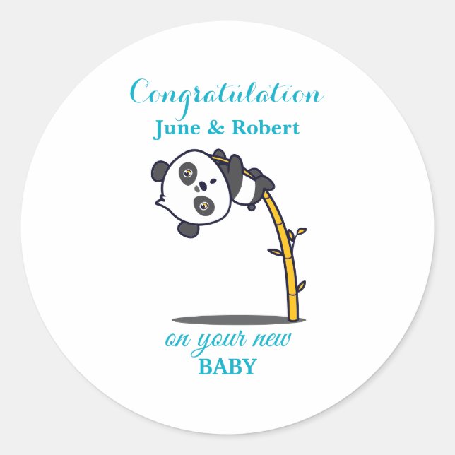 congratulation on new baby runder aufkleber (Vorderseite)