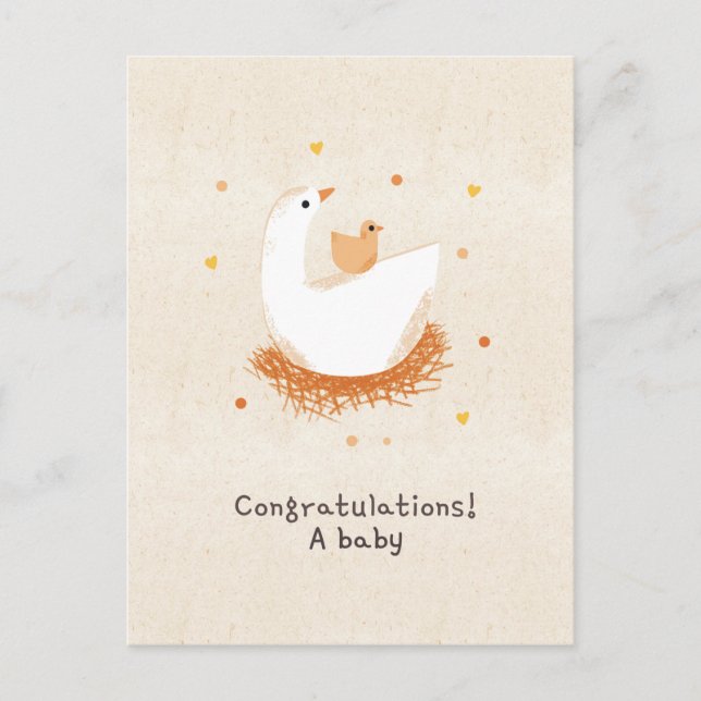 Congratulations a baby chick postkarte (Vorderseite)