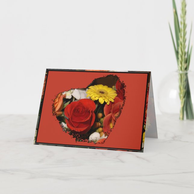 Congratulations Colorful Floral Bouquet Template Karte (Vorderseite)