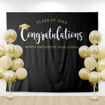 Congratulations Gold Black Graduation Party