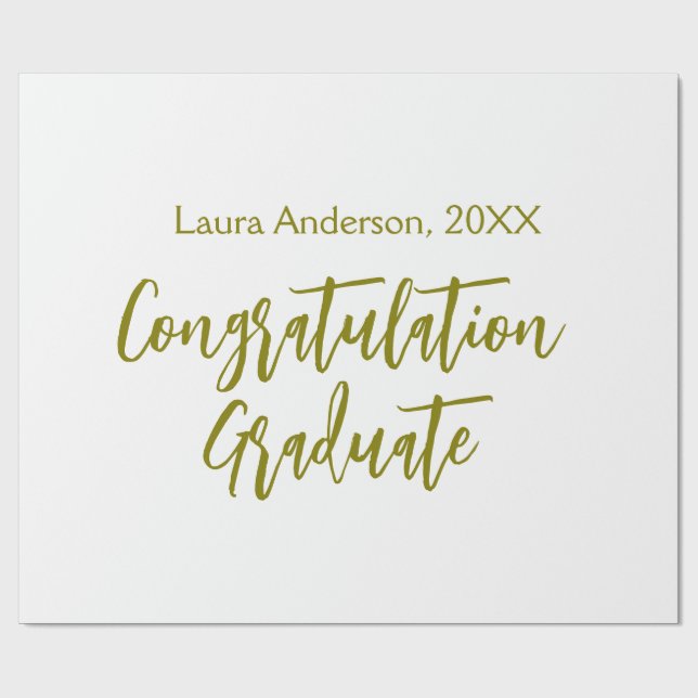 Congratulations graduate golden name class 20XX si Geschenkpapier (Flach)